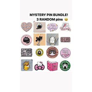 Mystery 3 Pin BUNDLE - Brooch Pins for Bags & Clothing Perfect Gift Funny